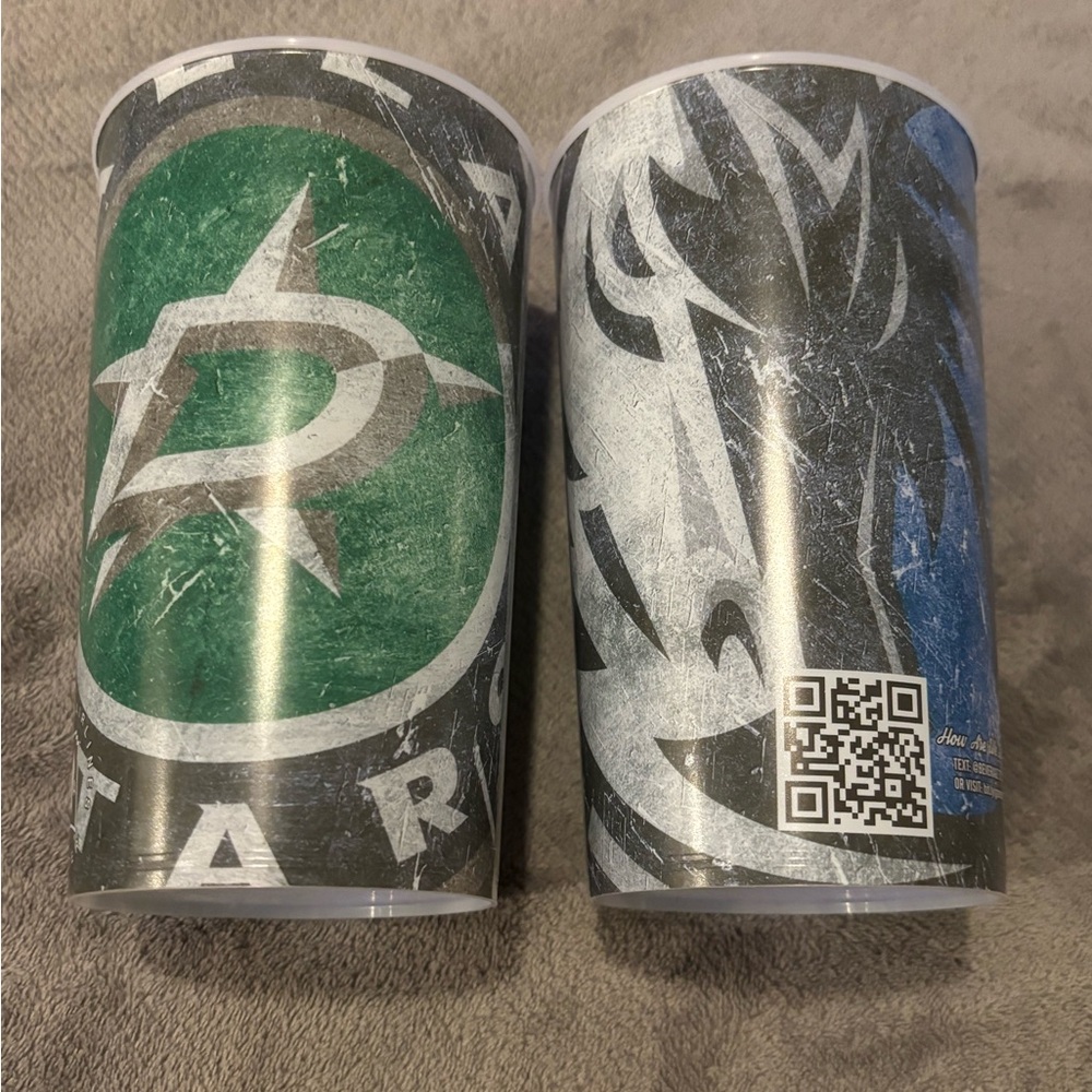 Lot of 2 Dallas Stars Dallas Maver Stadium Beverage Cups New